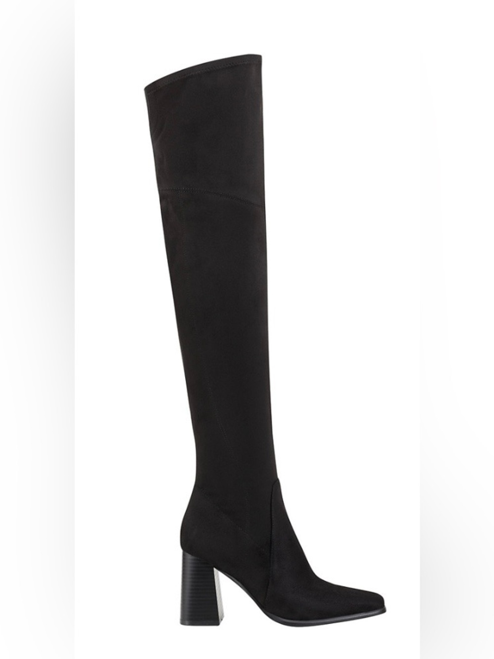 Marc Fisher Black Over-The-Knee Block Heel Leather Boots. NWOT